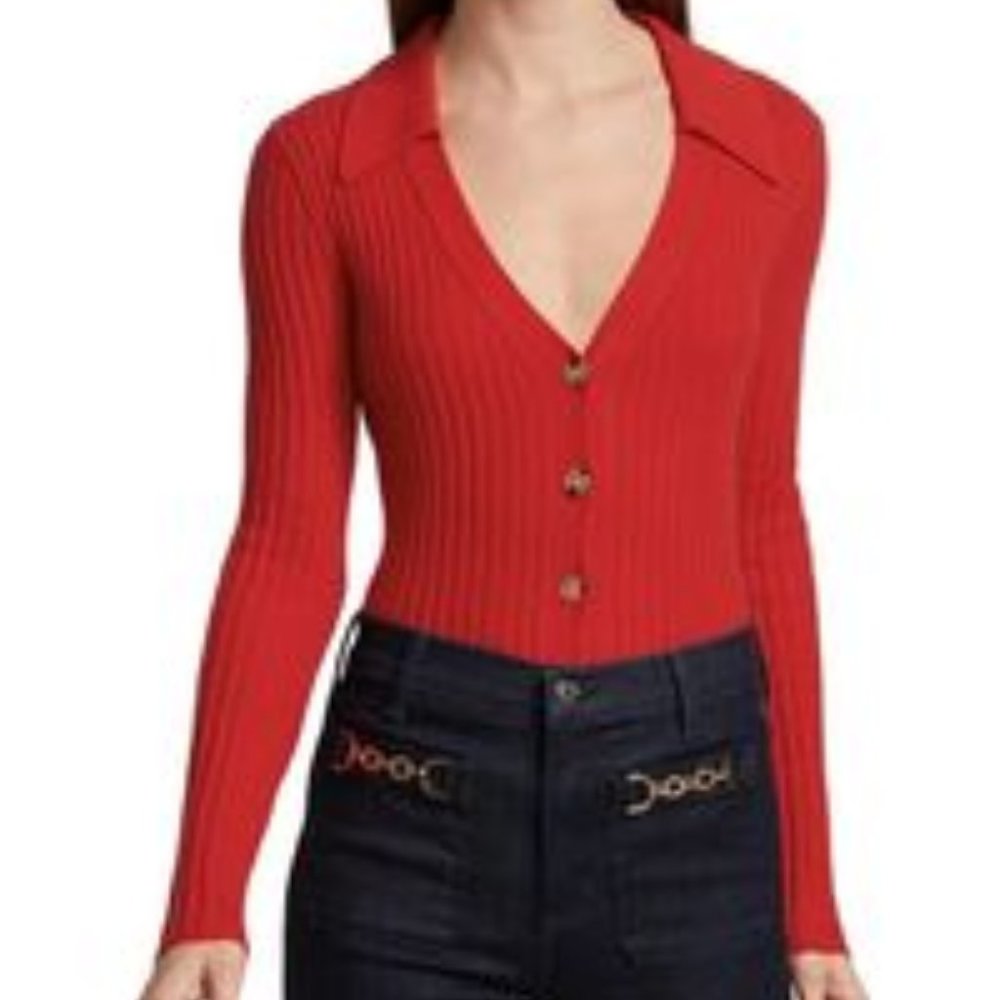 VERONICA BEARD LAZANA CASHMERE CARDIGAN RED